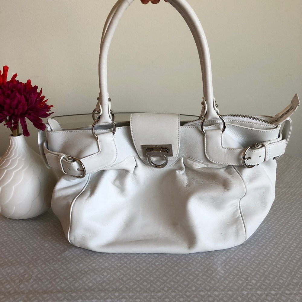 Salvatore Ferragamo White Satchel
